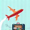 Icon of an airplane, representing departure and the start of the journey.